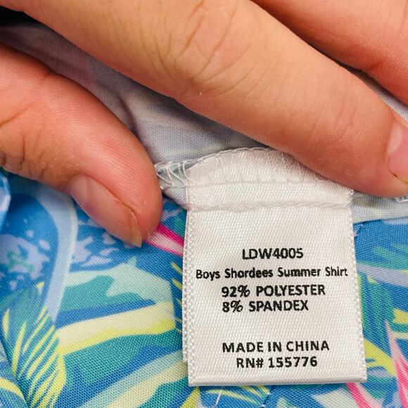 NWT Shordees by PT YL Floral Flamingo Shirt - Picture 5 of 5